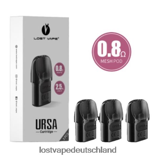 Lost Vape URSA Ersatzkapseln | 2,5 ml (3er-Pack) schwarz 0,8 Ohm LVN20L123 Lost Vape Flavors