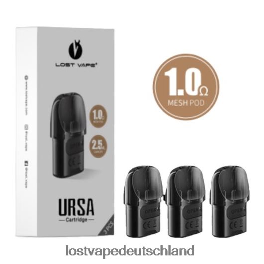 Lost Vape URSA Ersatzkapseln | 2,5 ml (3er-Pack) schwarz 1.Ohm LVN20L124 Lost Vape Wholesale